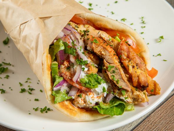 Order Jidori Chicken Wrap food online from Zesty Olives Mediterranean Grill store, Lake Forest on bringmethat.com