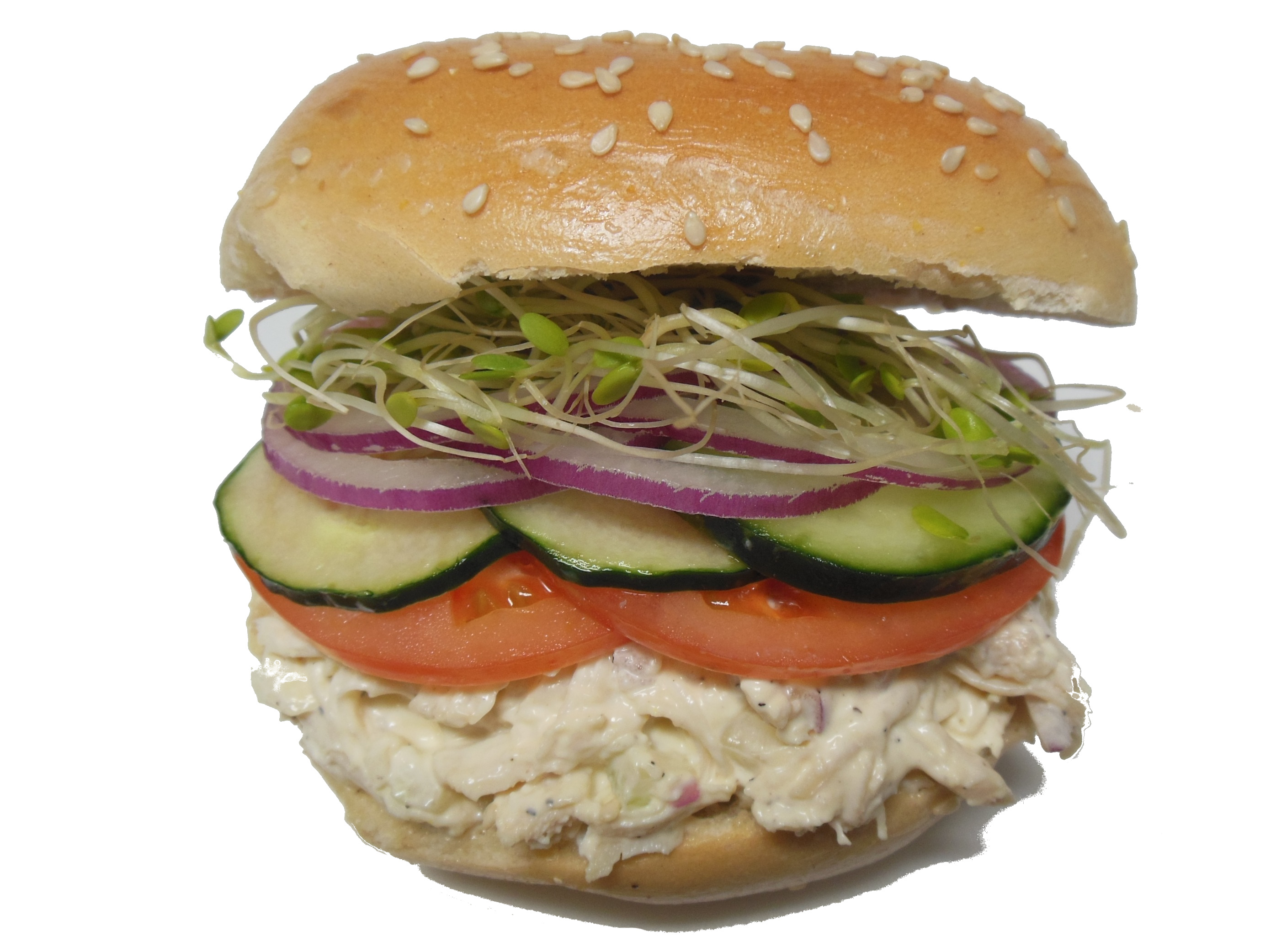 Order Chicken Salad Bagel Sandwich food online from Bay Area Bagels store, Burlingame on bringmethat.com