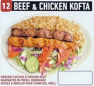 Order #12 Beef & Chicken Kofta food online from Jersey Kabob Platter & Pizza store, Monroe Township on bringmethat.com
