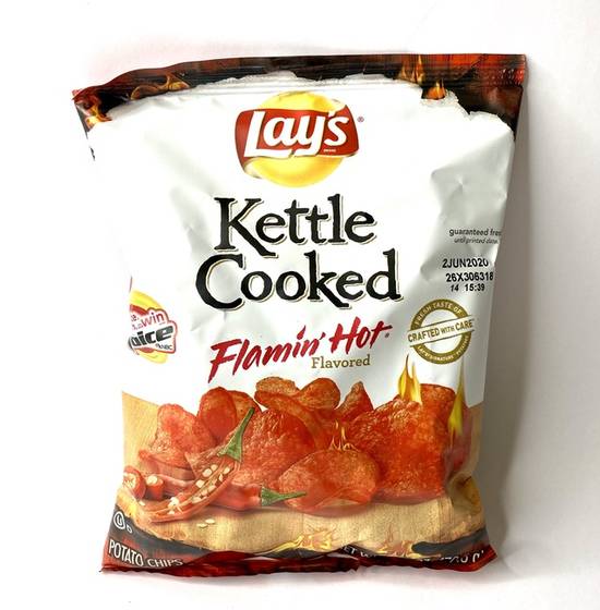 Order LAY'S KETTLE COOKED FLAMIN' HOT food online from TKB Bakery & Deli store, Indio on bringmethat.com