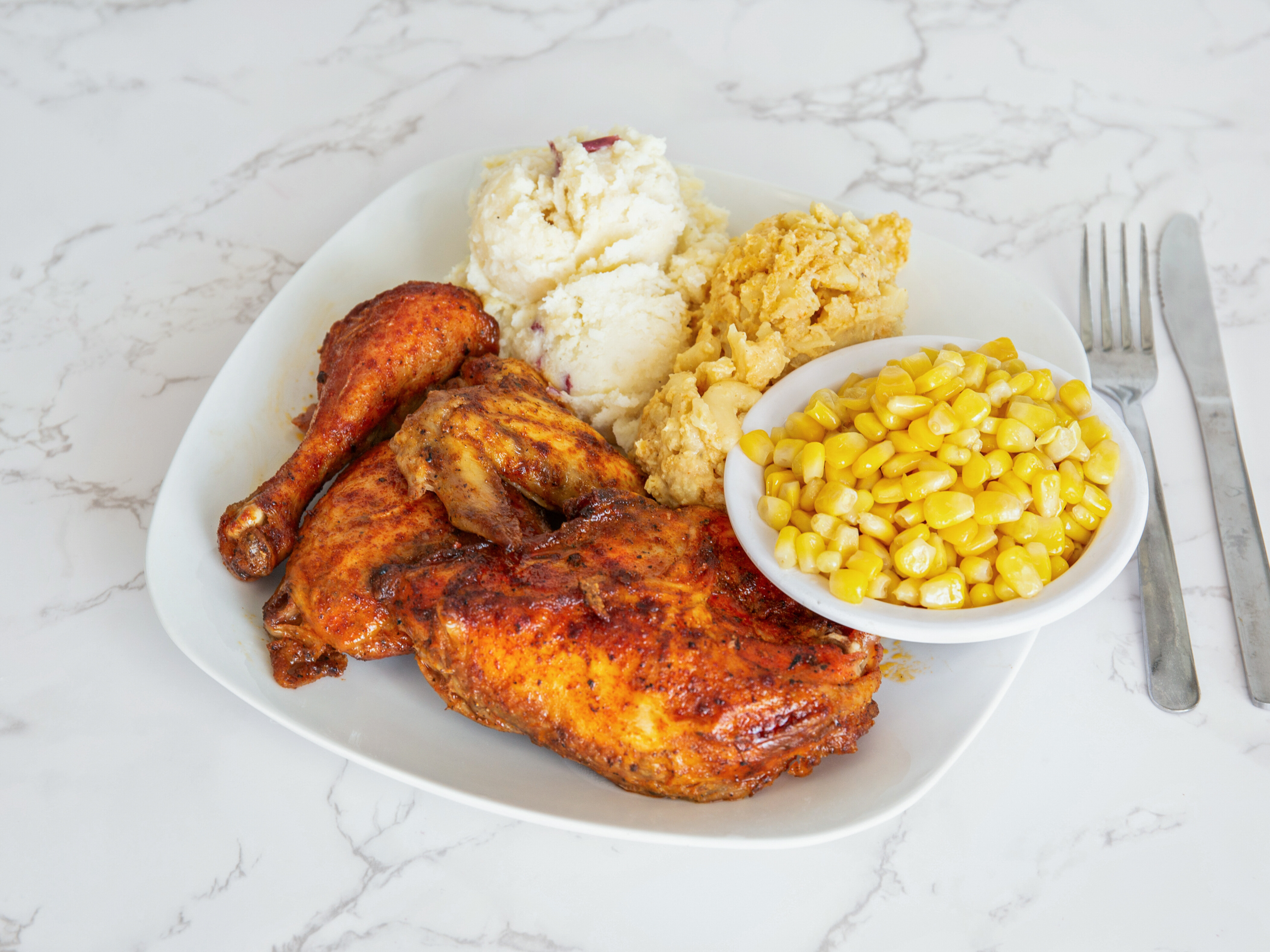 Order Smothered Chicken Platter food online from Aunt Berta Kitchen Too store, Lindenwold on bringmethat.com