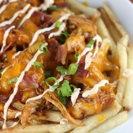 Order BBQ Chicken Cheese Fries food online from IV Deli Mart store, Goleta on bringmethat.com