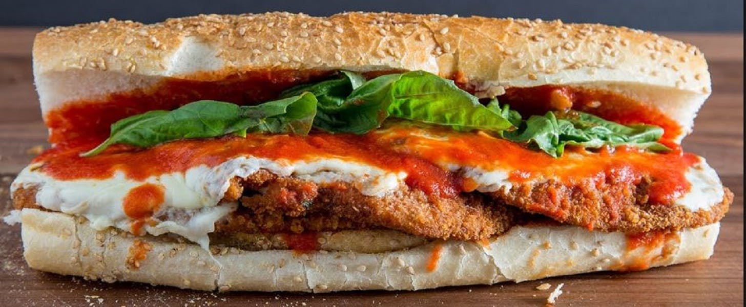 Order Chicken Parmigiana Sub - Sub food online from Lunetta pizza store, New York on bringmethat.com