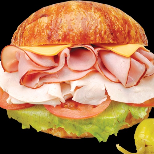 Order #23. Ham and Turkey Baguette Sandwich food online from Lees Sandwiches store, Van Nuys on bringmethat.com