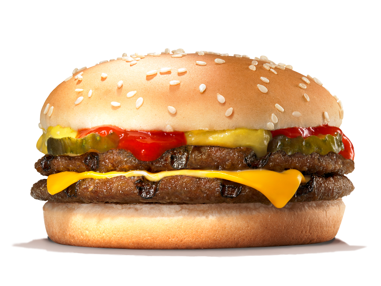 Order Double Cheeseburger food online from Burger King store, Streamwood on bringmethat.com