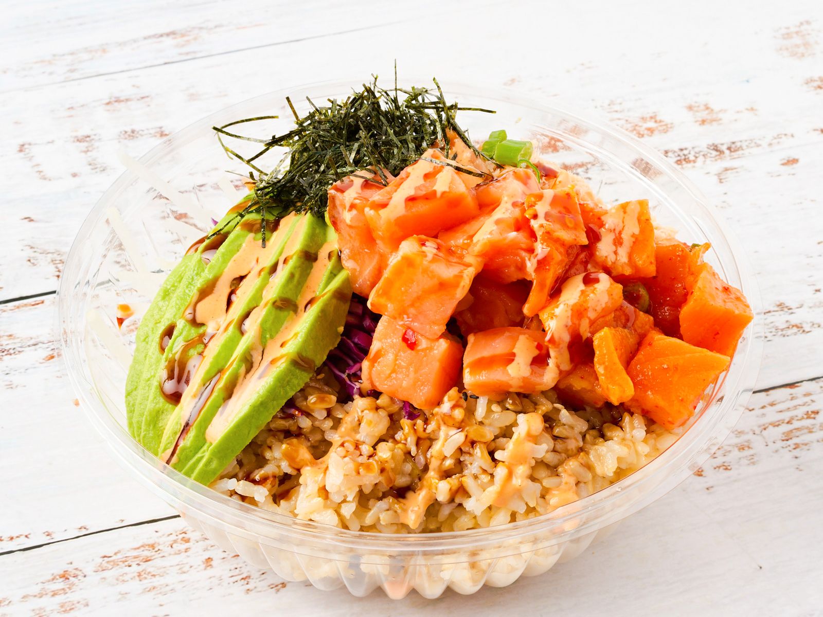 Order Salmon Trio Bowl food online from The Poke Shack store, Champaign on bringmethat.com