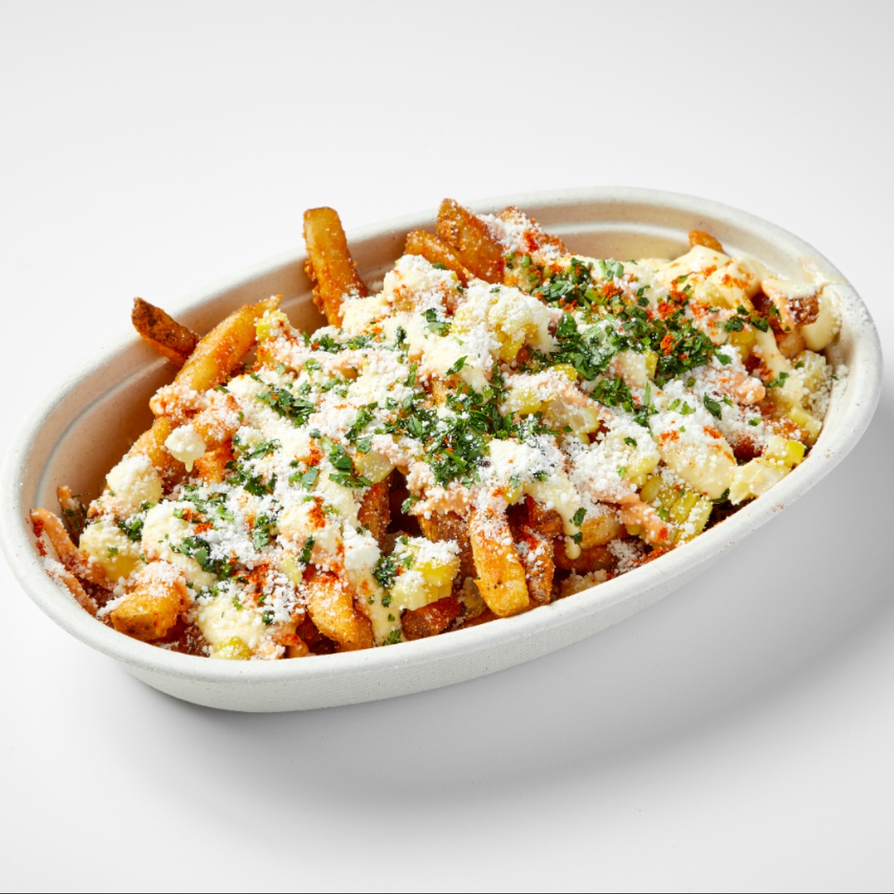 Order Elote Fries food online from Autentaco: Modern Mexican Tacos store, Chicago on bringmethat.com