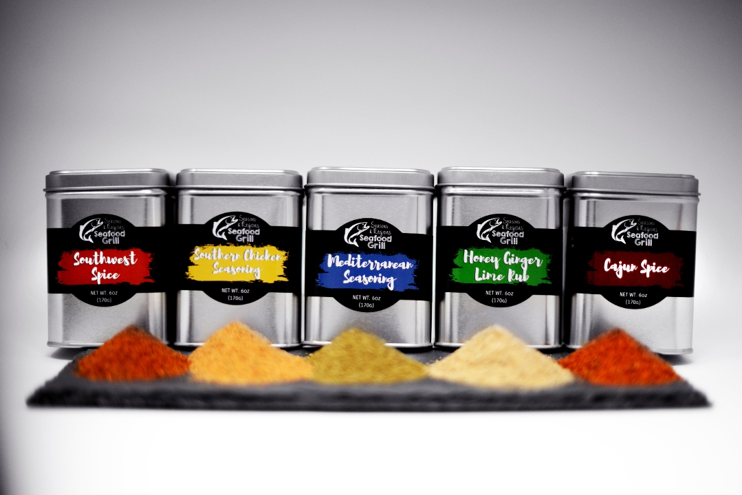 Order Set of 5 Sample Spices food online from Seasons & Regions Seafood Grill store, Portland on bringmethat.com