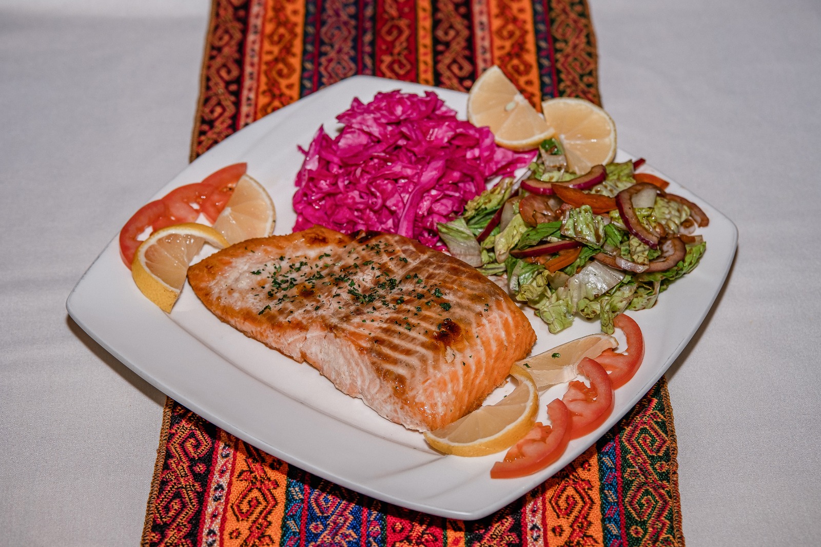 Order Grilled Salmon (Salmon Izgara) food online from Bosphorus store, Parsippany-Troy Hills on bringmethat.com