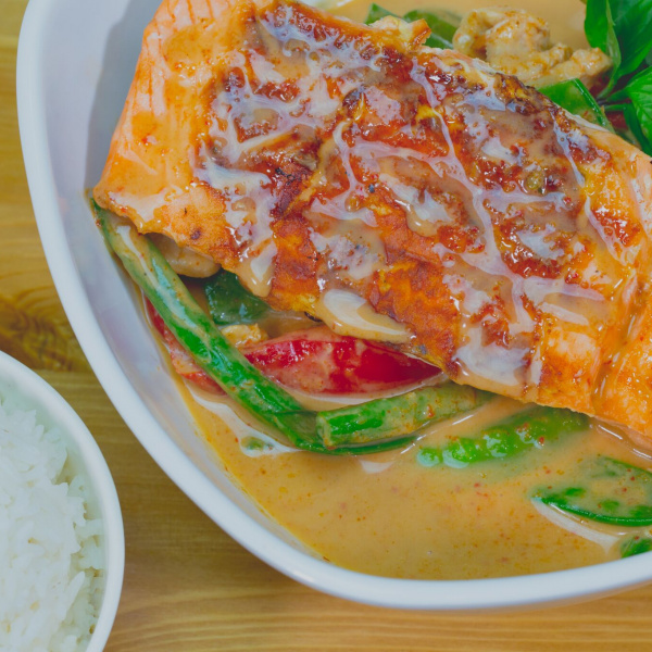 Order G6. Salmon Choo Chee food online from Mango thai cuisine store, West Newton on bringmethat.com