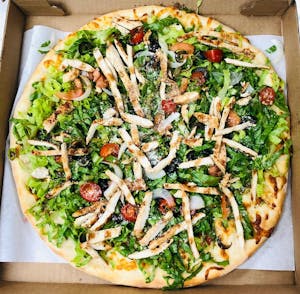 Order Grilled Chicken Salad Pizza food online from La Nonna Pizzeria store, North Plainfield on bringmethat.com