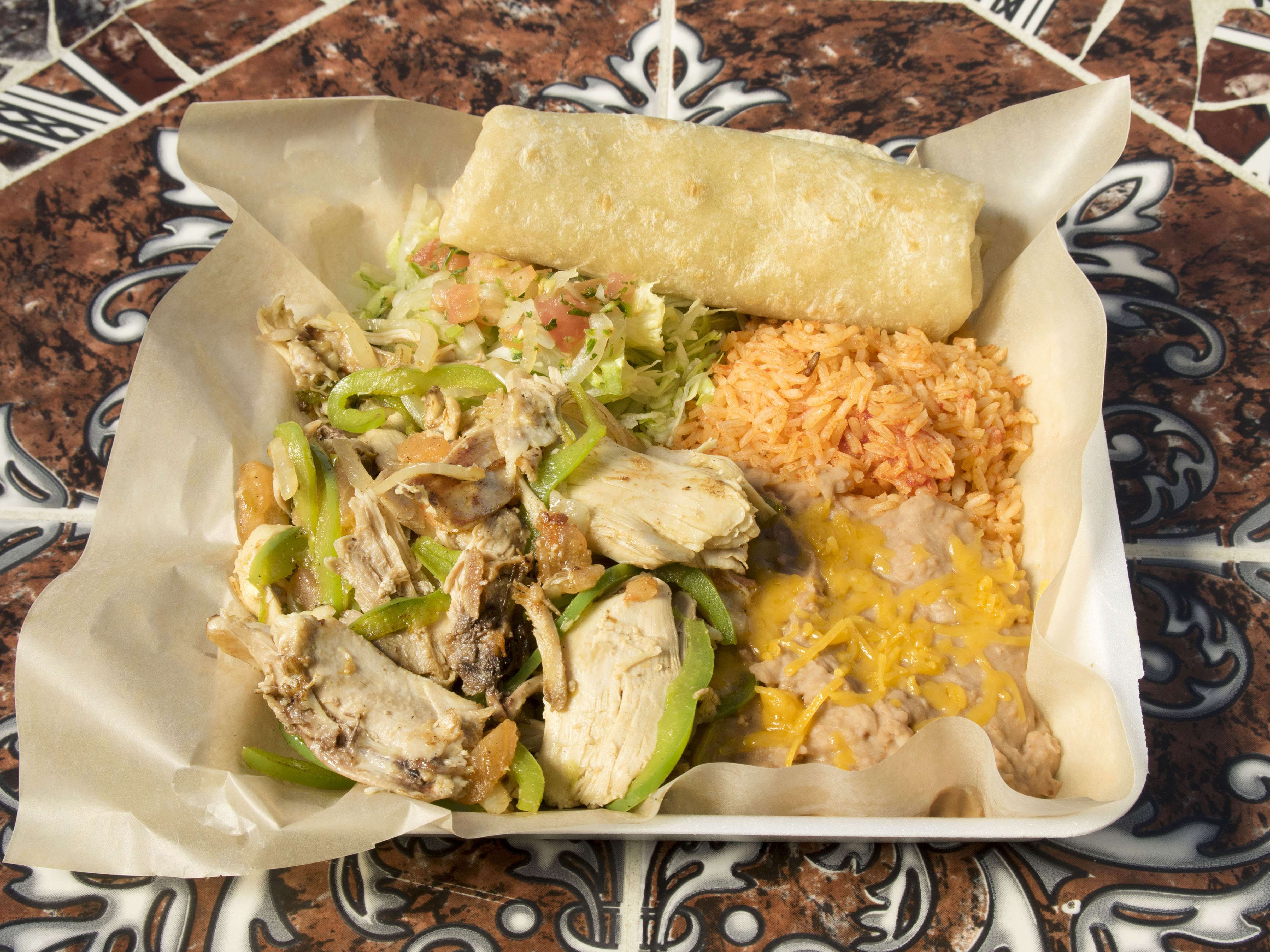 Order 3. Fajitas Plate food online from Taco Fiesta store, San Diego on bringmethat.com