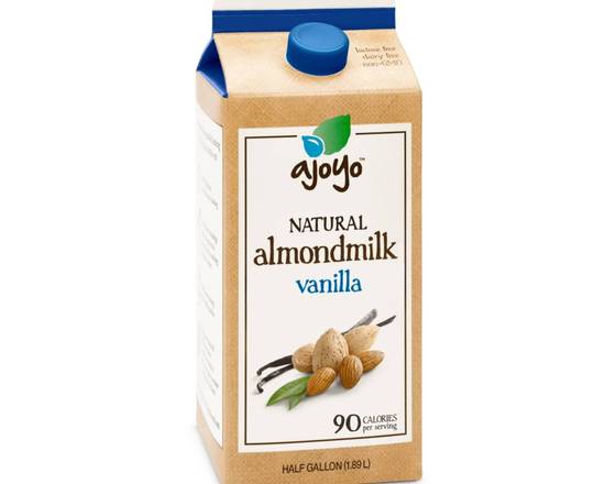 Order Almond Milk- Vanilla Flavor- by Ajoyo (1/2gal) food online from Darn Cheap Discounts store, Hartville on bringmethat.com