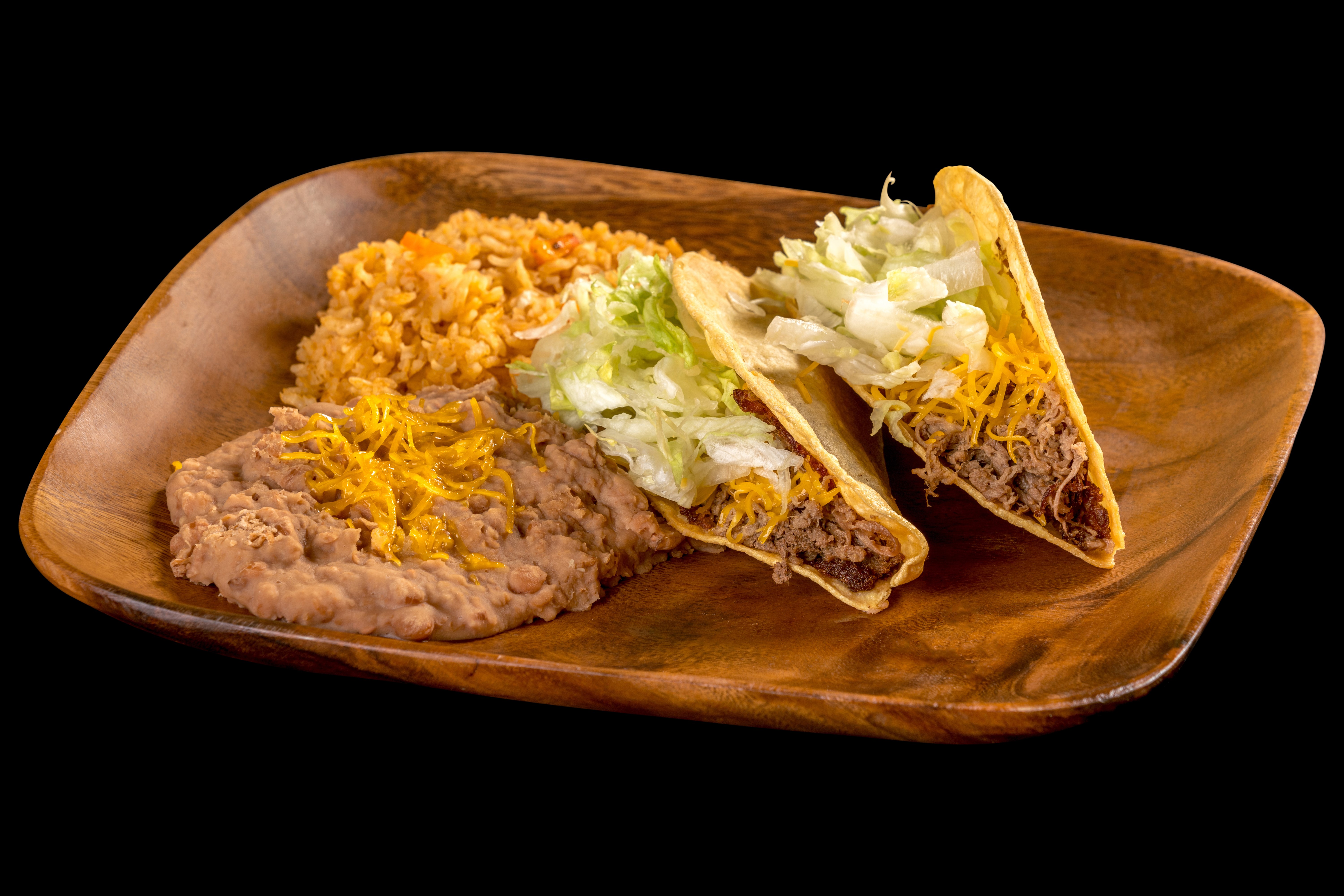 Order #3 Two Beef Tacos Combo Plate food online from Filiberto Mexican Food store, Mesa on bringmethat.com