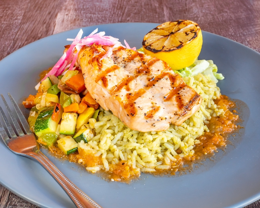 Order Salmon a la Parrilla food online from Andale Restaurant store, Los Gatos on bringmethat.com