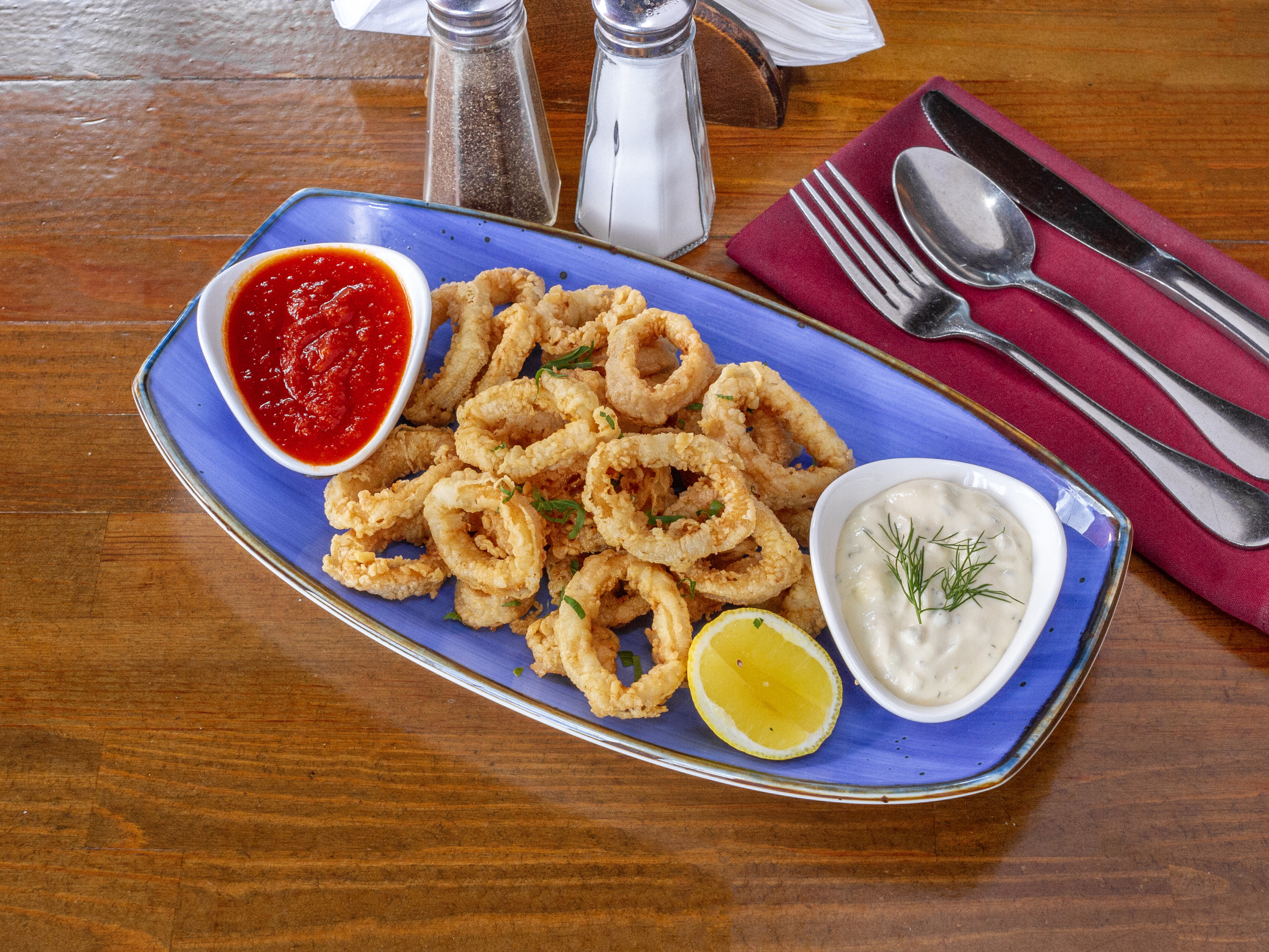 Order Fried Calamari food online from Marmaris Cafe store, Edgewater on bringmethat.com