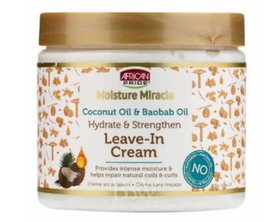Order African Pride Moisture Miracle Coconut & Baobab Oil Leave In Cream food online from Temple Beauty Supply store, South Gate on bringmethat.com