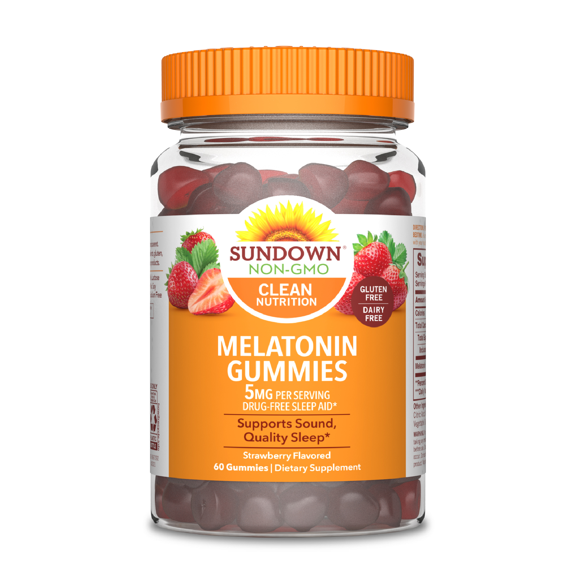 Order Sundown Naturals Melatonin Gummies - Strawberry, 5mg, 60 ct food online from Rite Aid store, READING on bringmethat.com