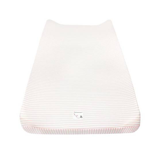 Order Burt's Bees Baby® Bee Essentials Stripe 100% Organic Cotton Changing Pad Cover in Blossom food online from Buybuy Baby store, Dayton on bringmethat.com