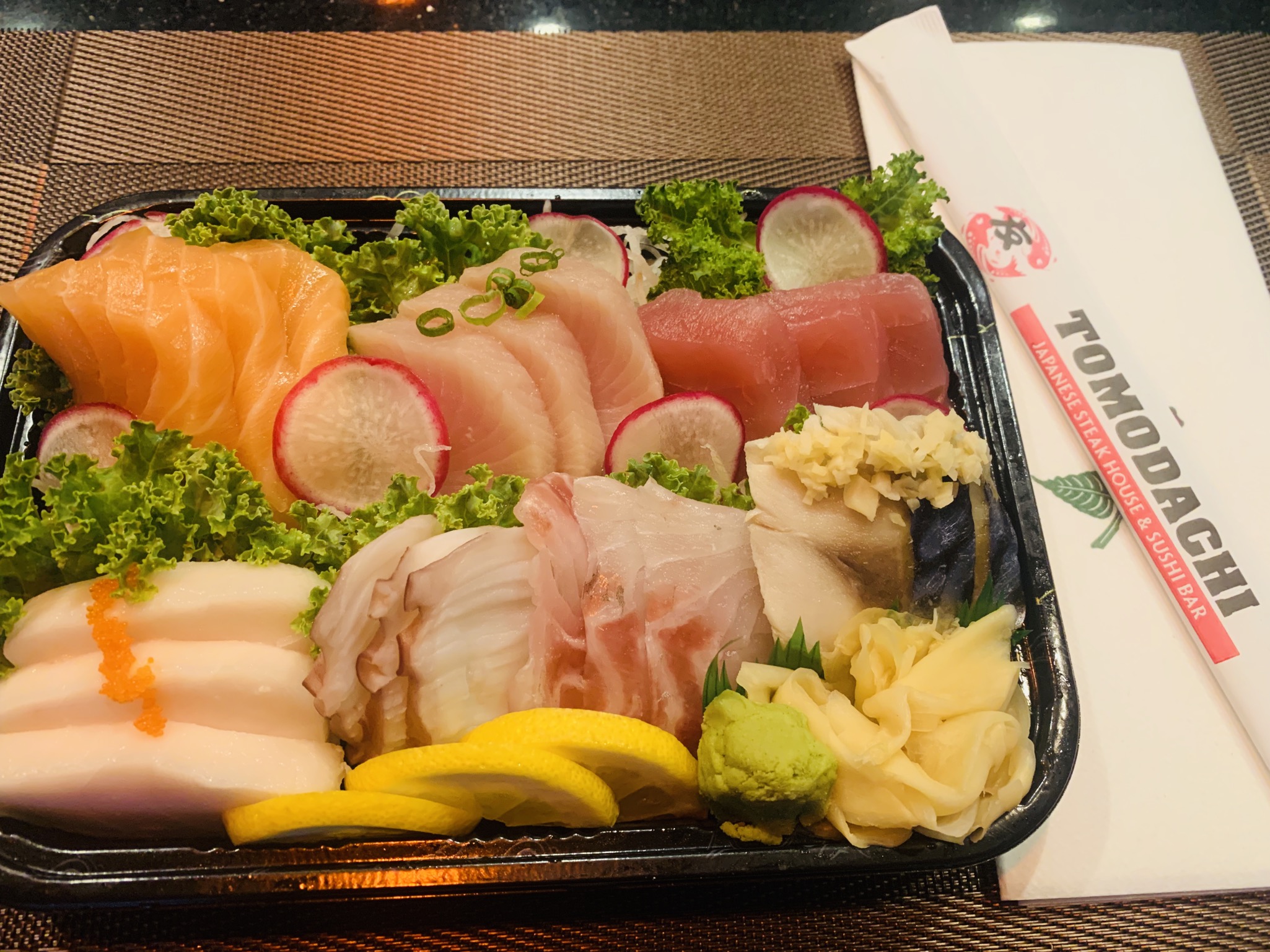 Order 5. Sashimi Deluxe food online from Tomodachi Japanese Steakhouse & Sushi Bar store, Royersford on bringmethat.com