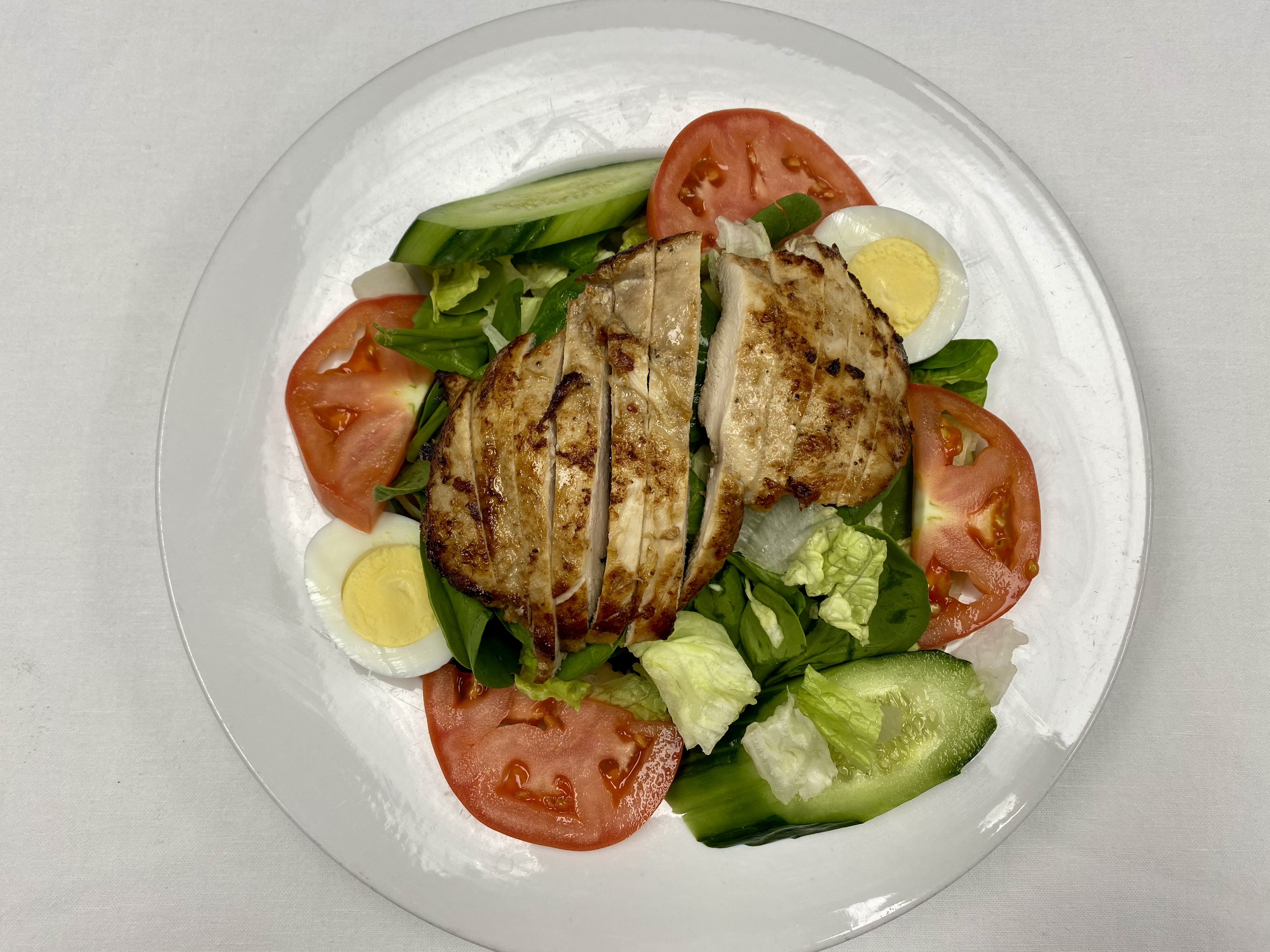 Order Marinated Chicken Salad food online from Russell's Burgers store, Pasadena on bringmethat.com