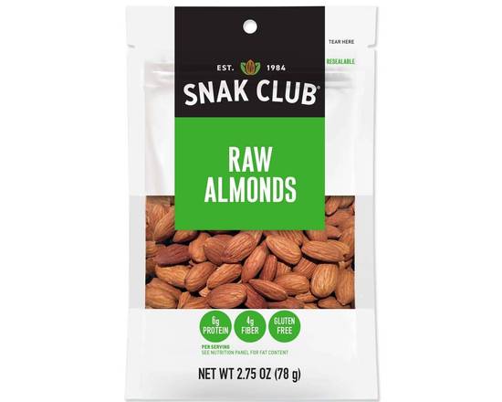 Order Snak Club Raw Almonds 2.75 oz food online from Central Liquor Market store, Los Angeles on bringmethat.com