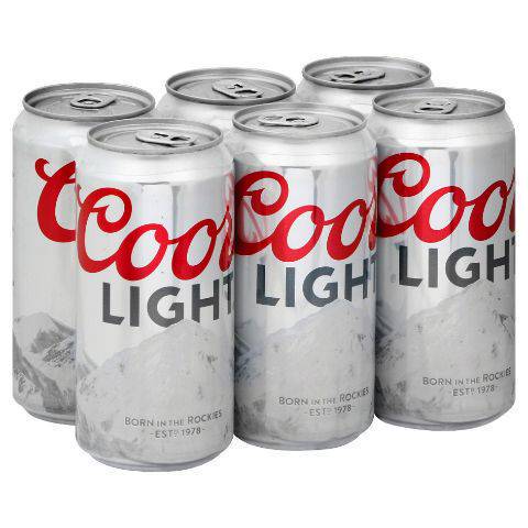 Order Coors Light, 6pk-12oz can beer (4.2% ABV) food online from Mimi Liquor store, Joliet on bringmethat.com
