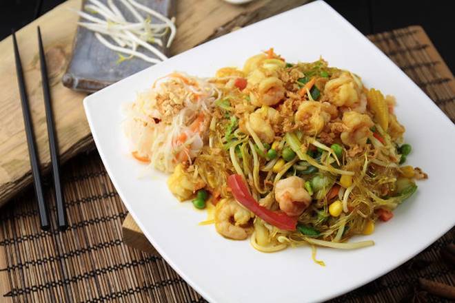 Order Shrimp & Egg Noodles food online from 8 elements perfect cuisine store, San Jose on bringmethat.com