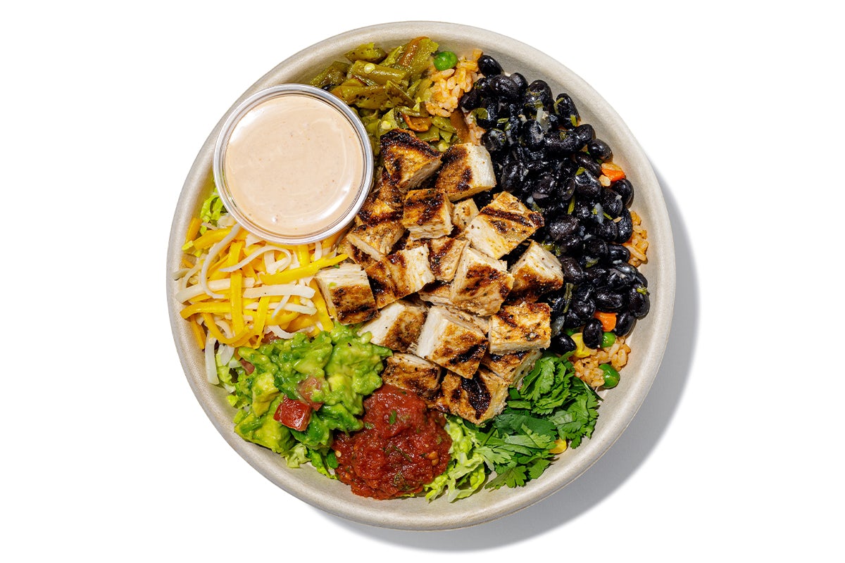 Order Blackened Chicken Burrito Bowl food online from Lazy Dog Restaurant & Bar store, Cupertino on bringmethat.com
