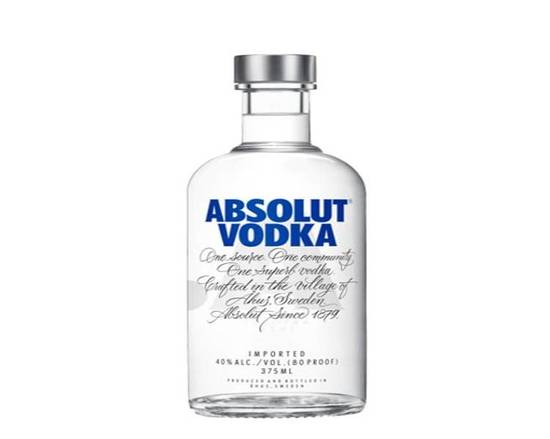 Order Absolut, 375mL vodka (40.0% ABV) food online from Pit Stop Liquor Mart store, El Monte on bringmethat.com