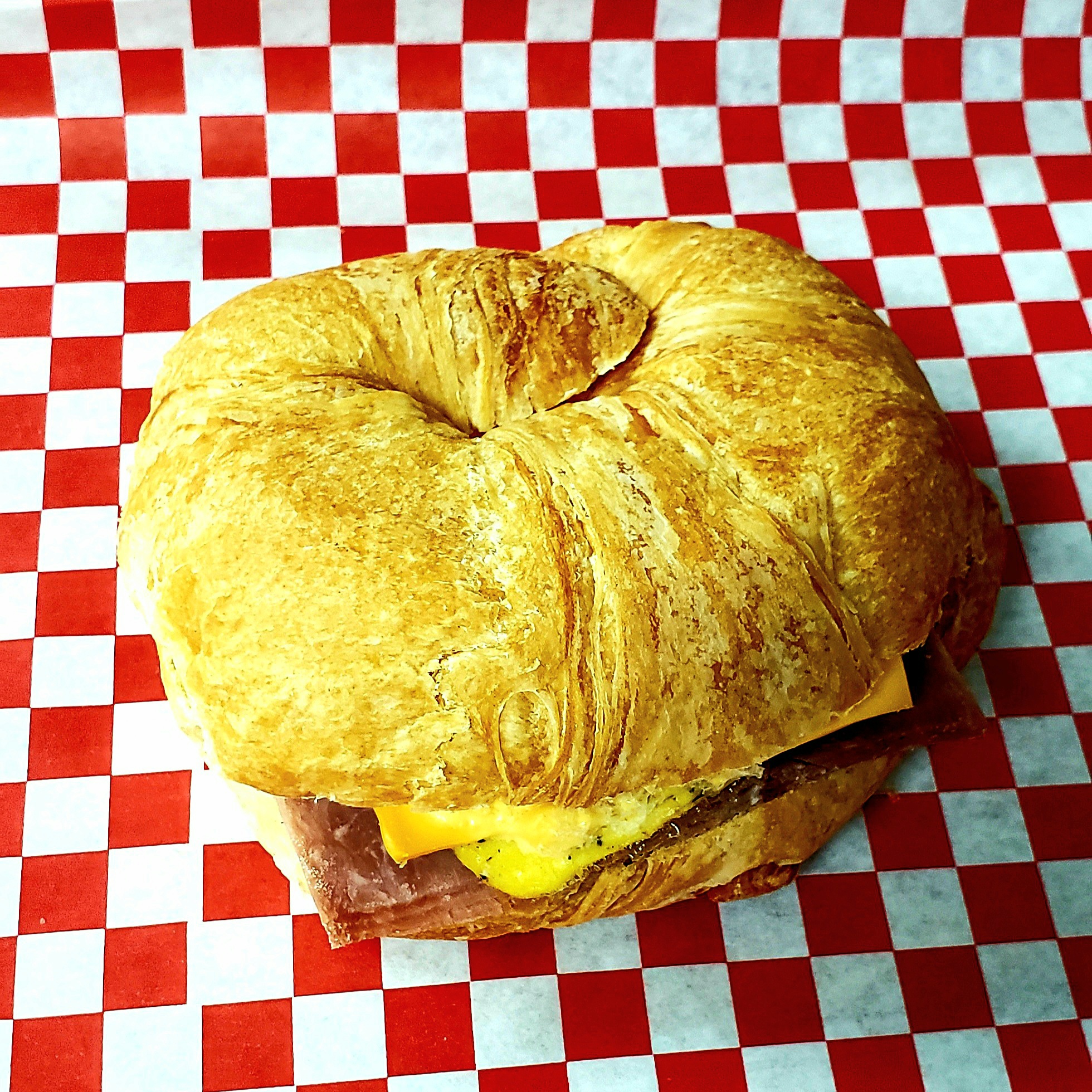 Order Ham Croissant Sandwich food online from Mydonuts store, Dallas on bringmethat.com