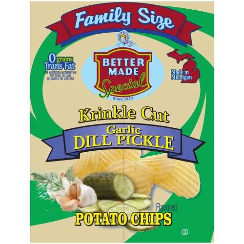 Order Better Made Potato Chips Garlic Dill Pickle food online from Deerings Market store, Traverse City on bringmethat.com