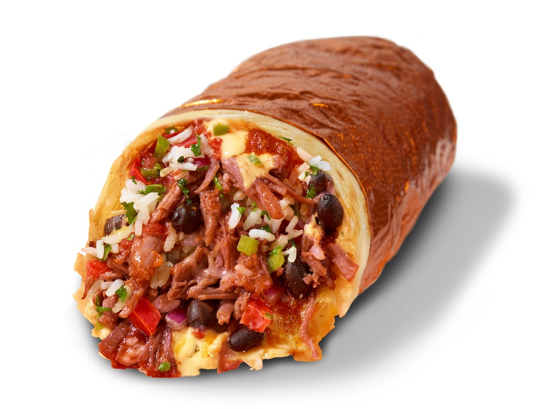 Order NEW QuesaBirria Burrito food online from Qdoba Mexican Eats store, Bowling Green on bringmethat.com