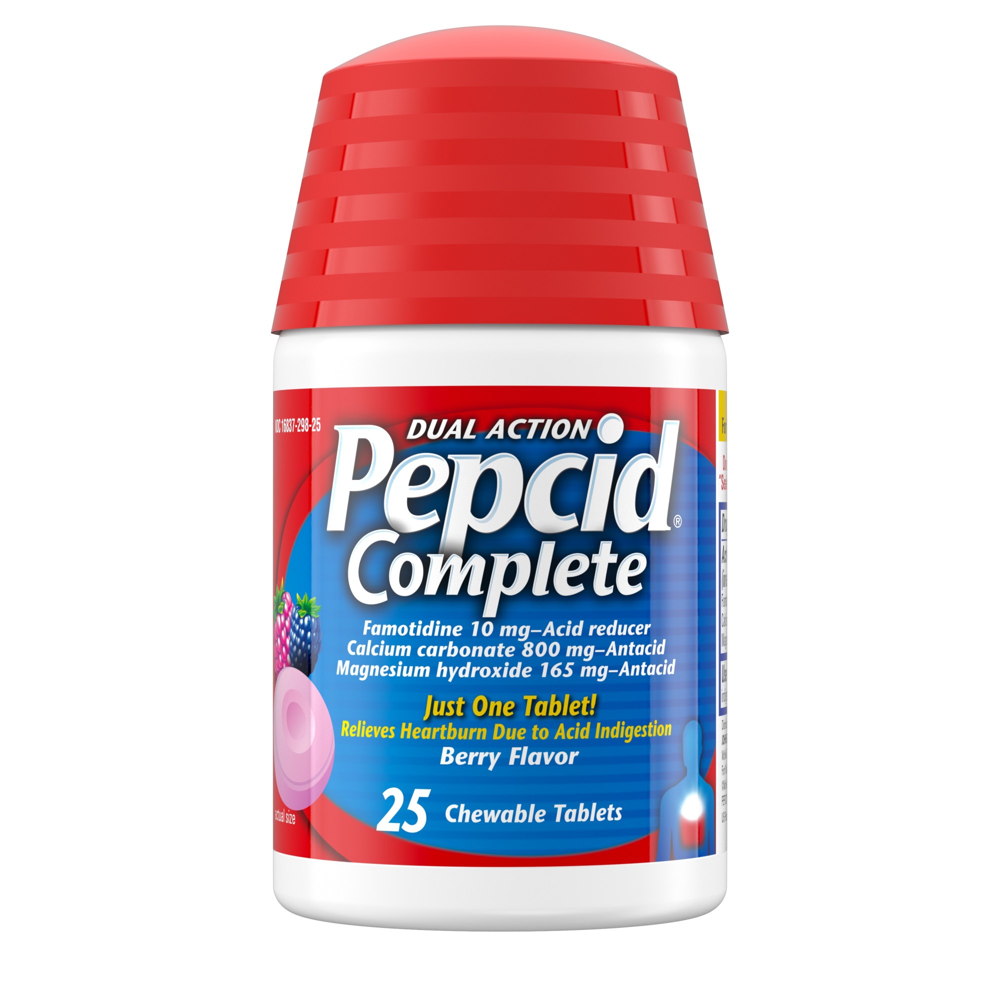 Order Pepcid Complete Dual Action Acid Reducer + Antacid Chewable Tablets - Berry, 25 ct food online from Rite Aid store, Antelope on bringmethat.com