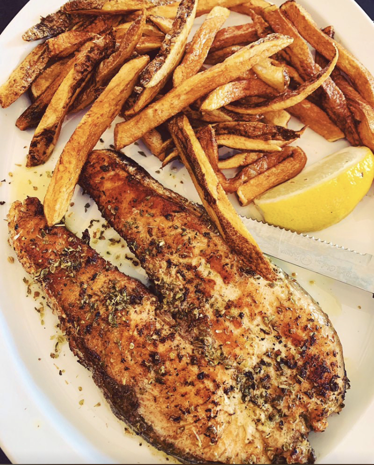 Order Salmon Dinner food online from Mad Greek Cafe store, Charlotte on bringmethat.com