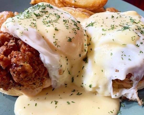 Order Fried Chicken Benedict food online from Cracked & Battered store, San Francisco on bringmethat.com