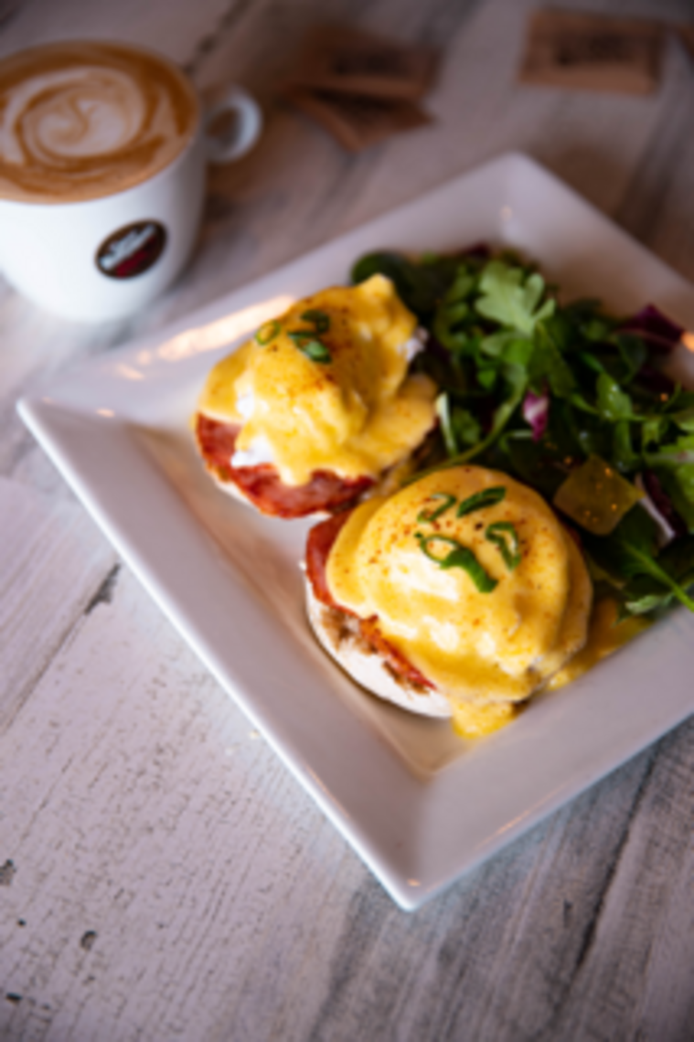 Order Eggs Benedict food online from Kafe Neo store, Totowa on bringmethat.com