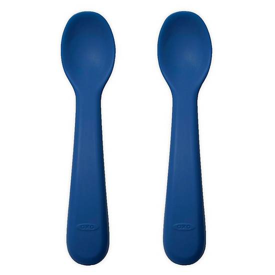Order OXO Tot® Toddler Spoons in Navy (Set of 2) food online from Bed Bath & Beyond store, Lancaster on bringmethat.com