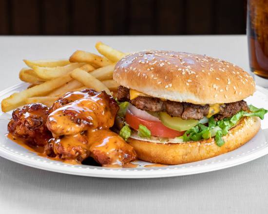 Order Wings (5 pcs) and Hamburger (1 pc)  food online from Wings R King Express store, Birmingham on bringmethat.com
