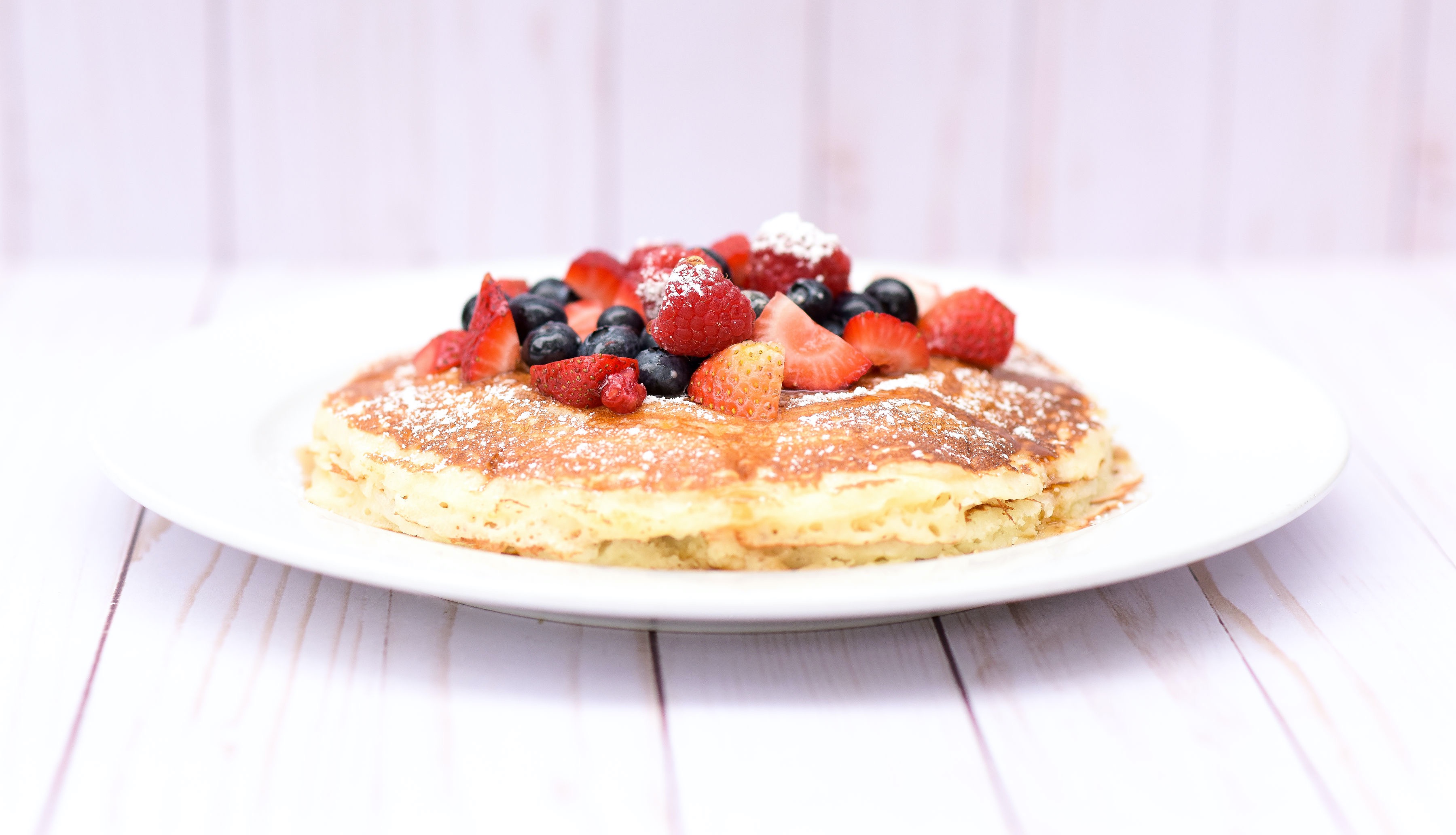 Order Buttermilk Pancakes food online from Cafe Vida store, Pacific Palisades on bringmethat.com