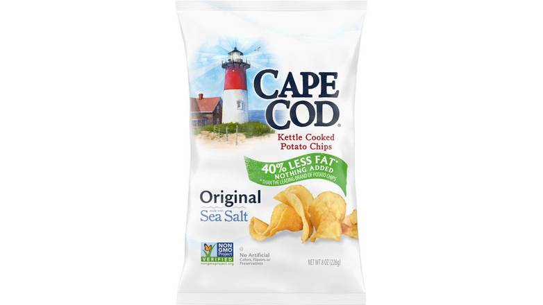 Order Cape Cod Potato Chips 40% Less Fat Original Kettle Cooked Chips food online from Trumbull Mobil store, Trumbull on bringmethat.com