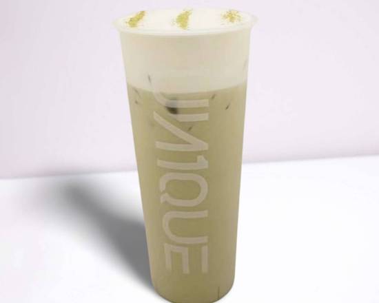 Order Matcha With Cheese Foam 芝士翠玉抹茶 food online from Un1que Tea & Bar store, Hacienda Heights on bringmethat.com