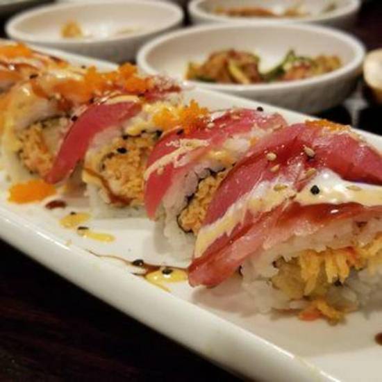 Order 5.Fire Cracker Roll food online from Style Sushi store, Union on bringmethat.com