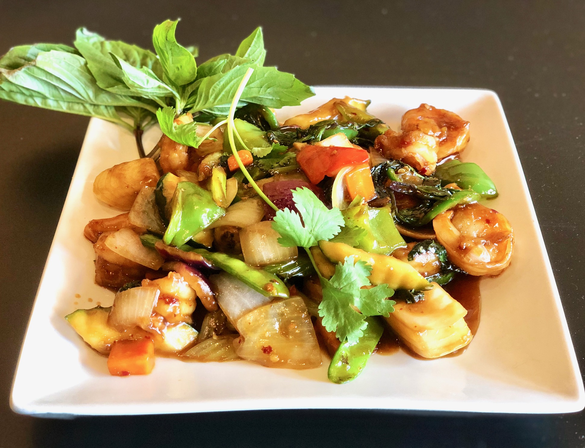 Order Spicy Basil Shrimp food online from Zume Asian Cuisine store, Denver on bringmethat.com