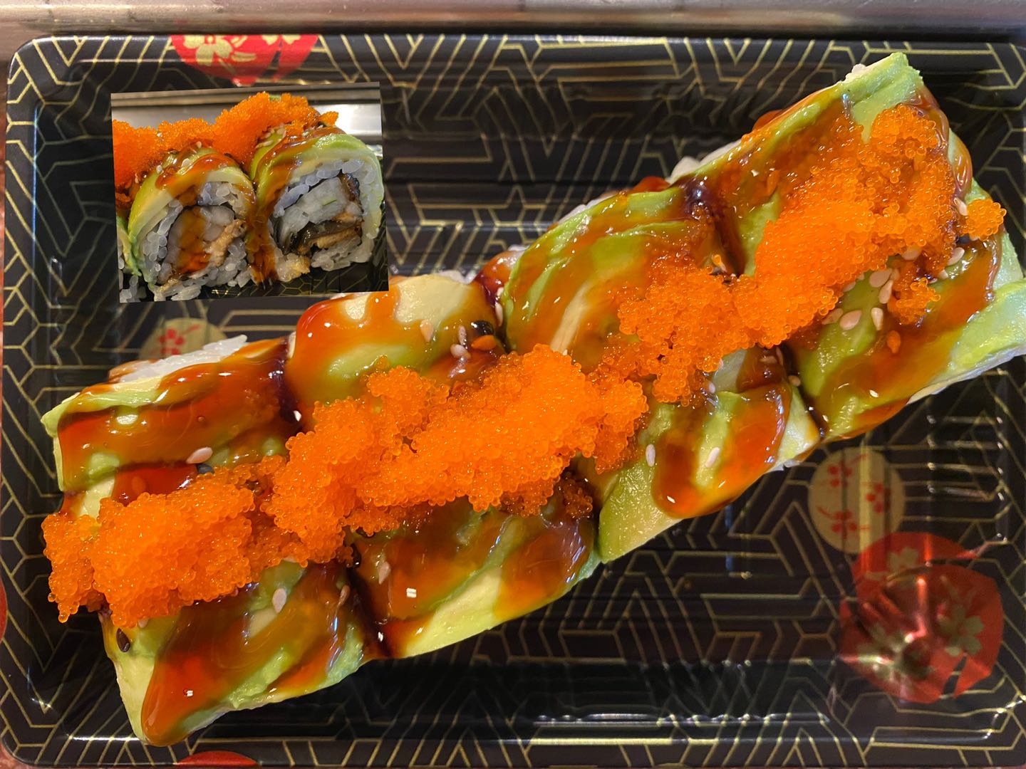 Order 14. Dragon Roll   food online from Jins Buffet store, Lincolnton on bringmethat.com