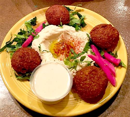 Order Falafel with Hummus food online from Sunnin Lebanese Cafe store, Los Angeles on bringmethat.com