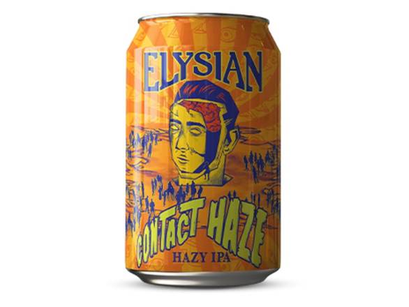 Order Elysian Contact Haze IPA - 6x 12oz Cans food online from Kirby Food & Liquor store, Champaign on bringmethat.com