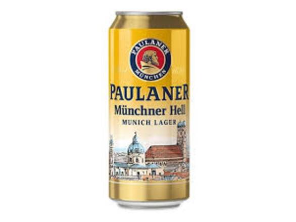 Order Paulaner Original Munich Lager - 4x 16.9oz Cans food online from Sky Liquors store, Chicago on bringmethat.com