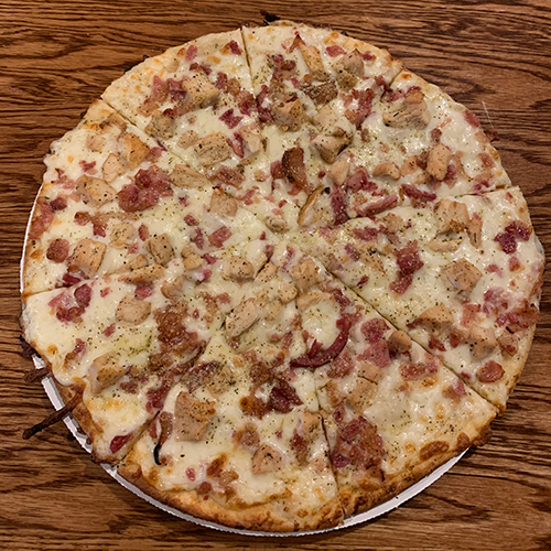 Order 12'' Chicken Alfredo Pizza food online from The Woodford Club store, Versailles on bringmethat.com