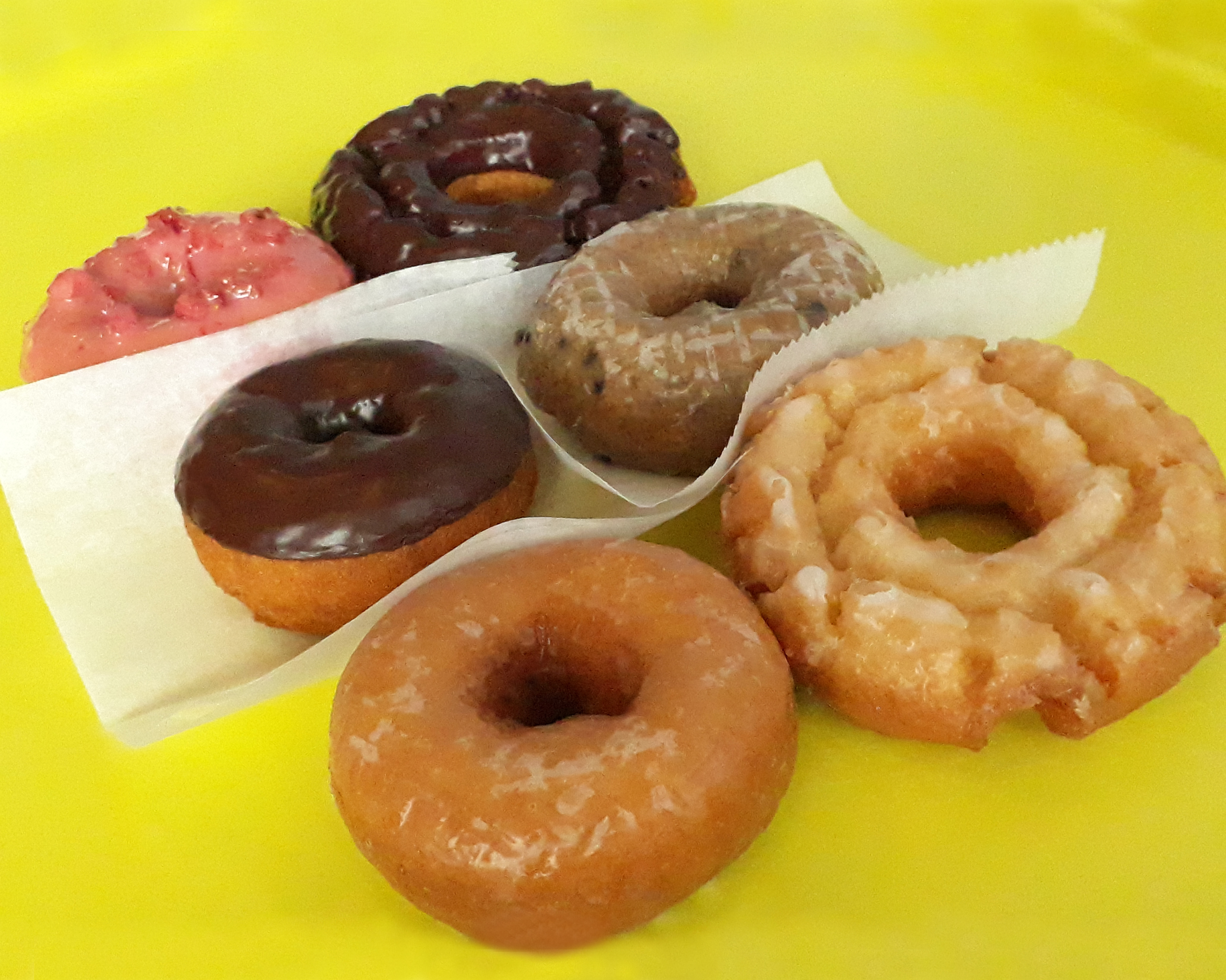 Order 6 All Cake Donut food online from Jaram's Donuts store, Dallas on bringmethat.com